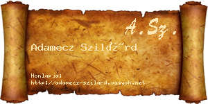 Adamecz Szilárd névjegykártya